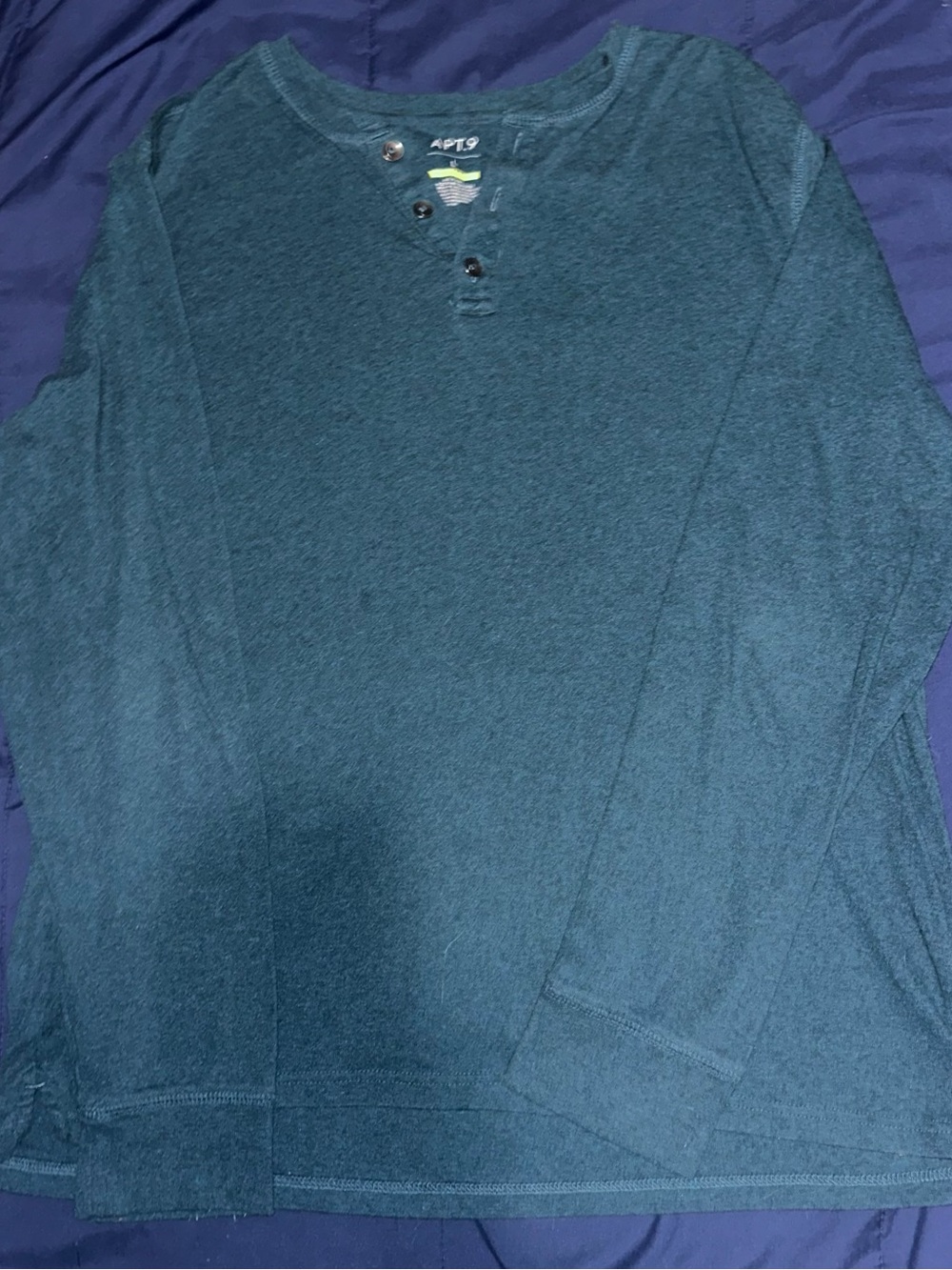Apt. 9 Teal Blue Henley Knit Top